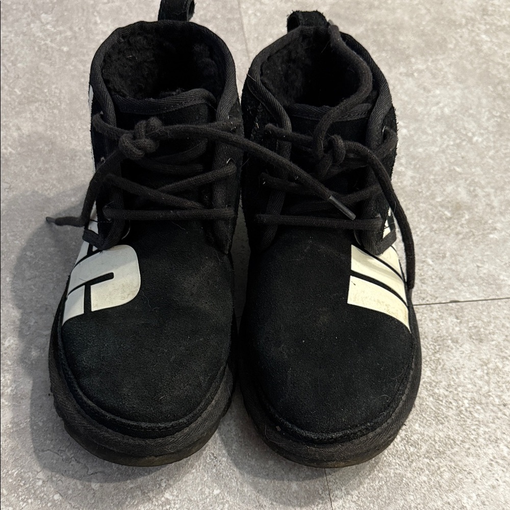 UGG Black Ankle Boots with White Accents